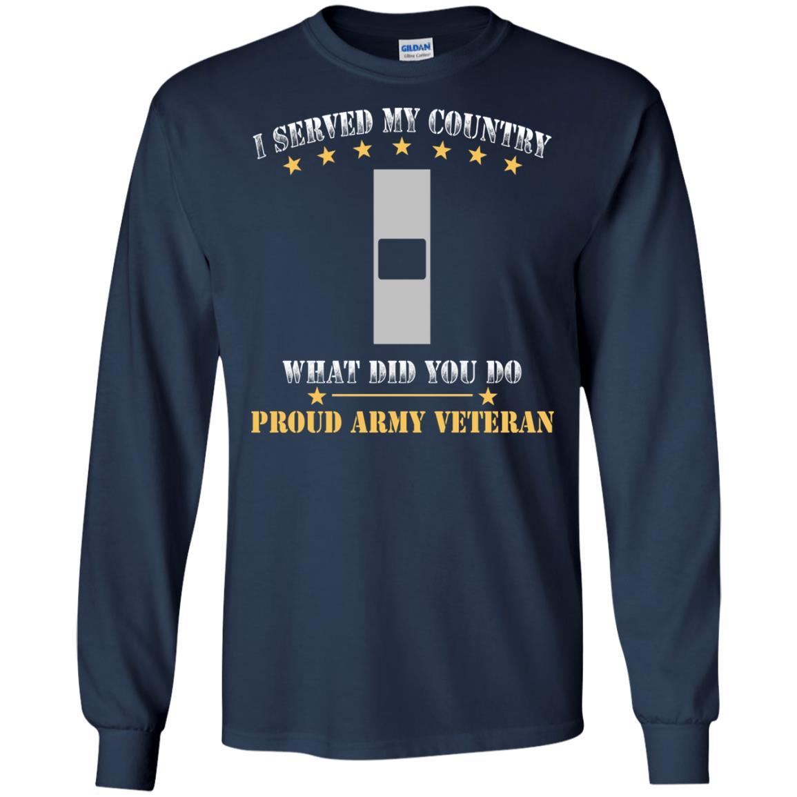 US Army W-1 Warrant Officer 1 W1 WO1 Warrant Officer Ranks Men Front T Shirt - Proud US Army Veteran-TShirt-Army-Veterans Nation