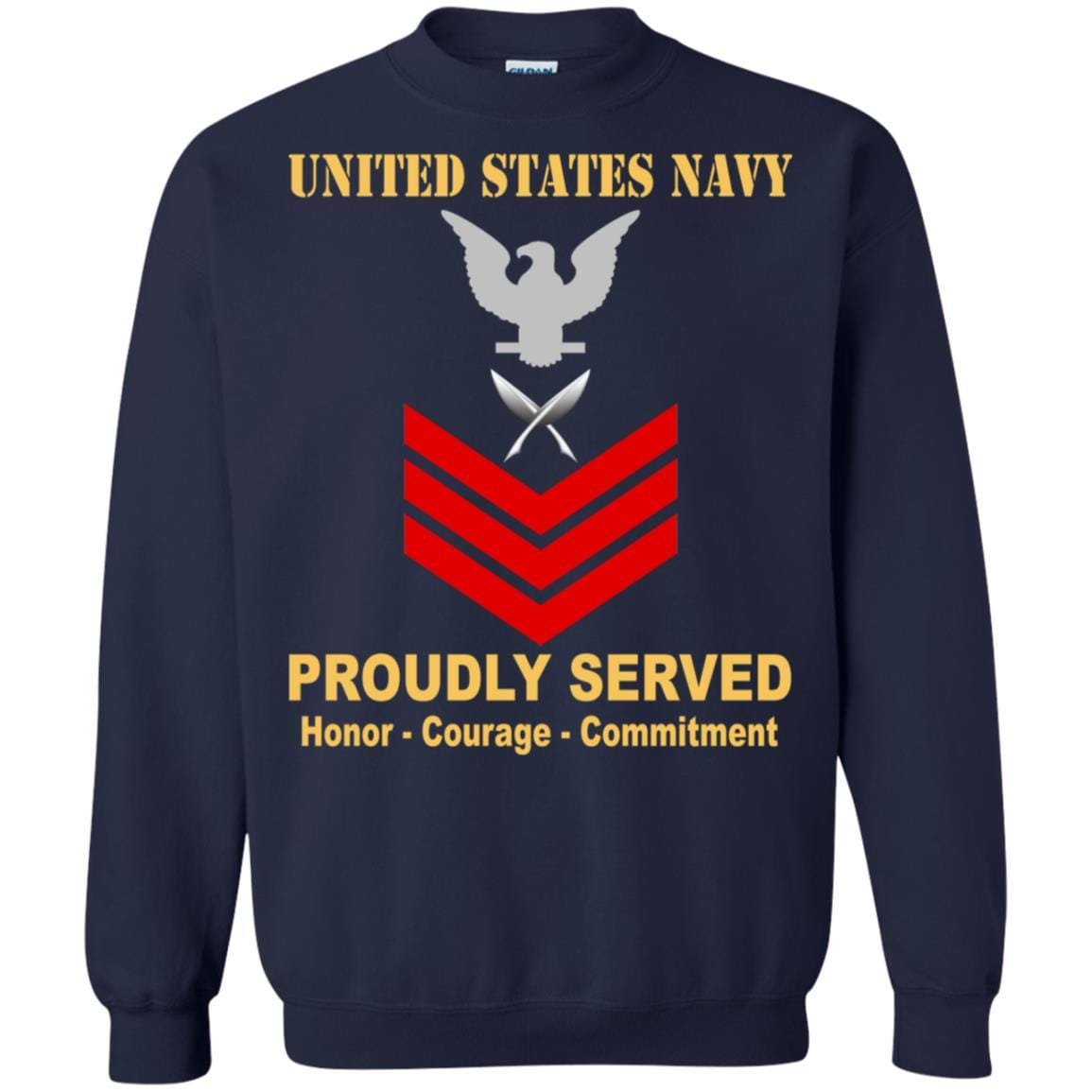 U.S Navy Yeoman Navy YN E-6 Rating Badges Proudly Served T-Shirt For Men On Front-TShirt-Navy-Veterans Nation