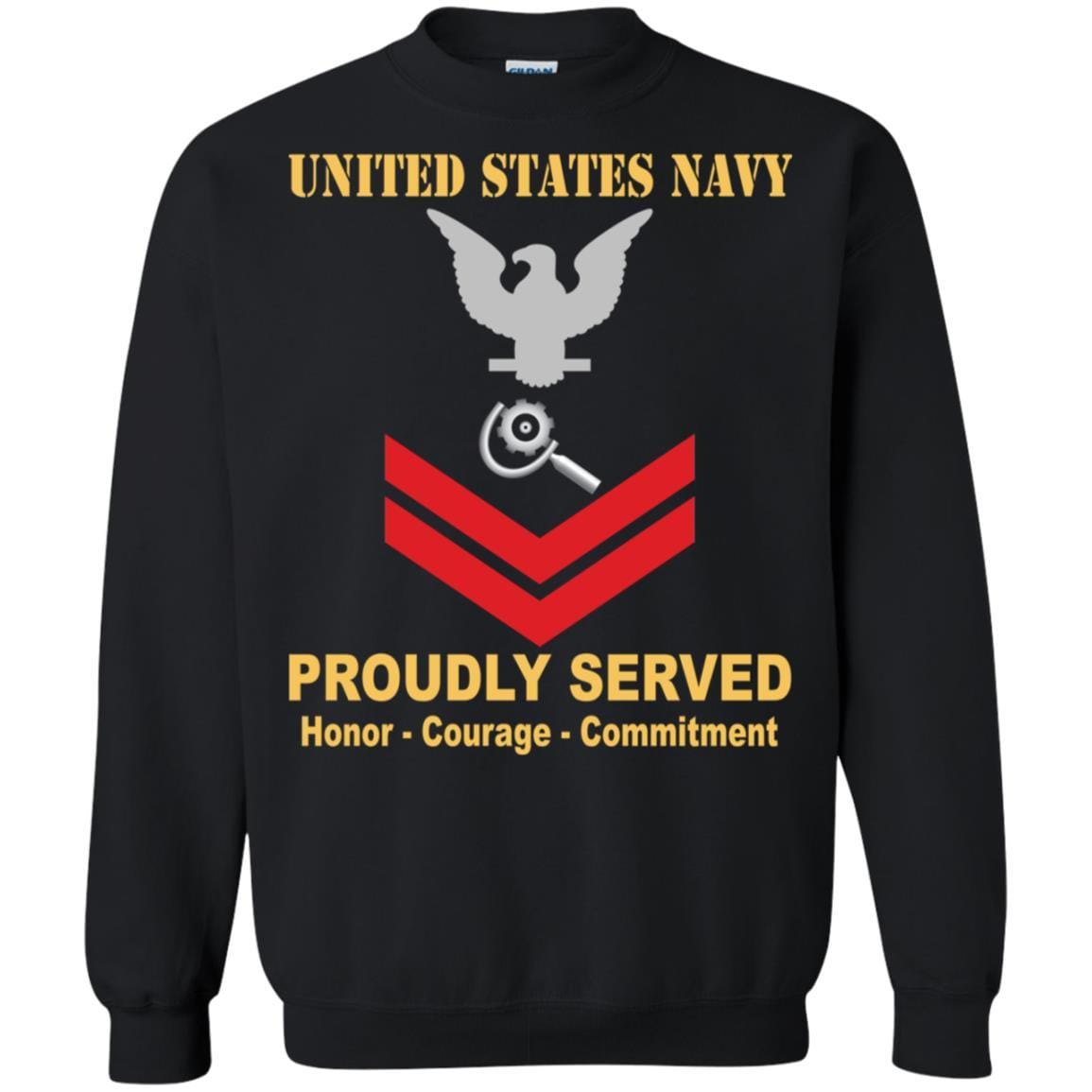 U.S Navy Machinery repairman Navy MR E-5 Rating Badges Proudly Served T-Shirt For Men On Front-TShirt-Navy-Veterans Nation