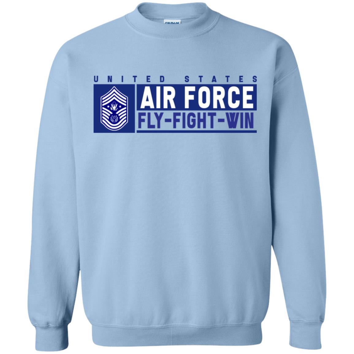US Air Force E-9 Chief Master Sergeant Of The Air Force Fly - Fight - Win Long Sleeve - Pullover Hoodie-TShirt-USAF-Veterans Nation