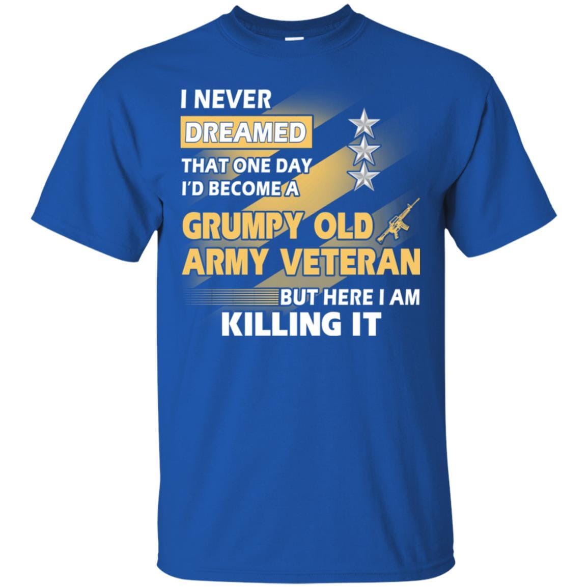 US Army T-Shirt "Grumpy Old Veteran" O-9 Lieutenant General(LTG) On Front-TShirt-Army-Veterans Nation