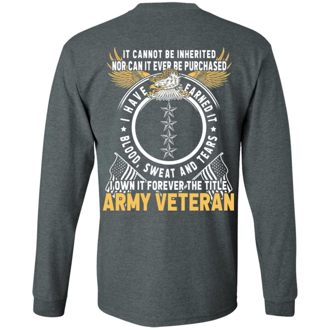 US Army O-10 General O10 GEN General Officer Ranks T-Shirt For Men On Back-TShirt-Army-Veterans Nation