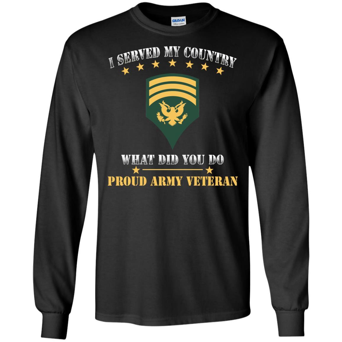 US Army E-7 SPC E7 Specialist Ranks Men Front T Shirt - Proud US Army Veteran-TShirt-Army-Veterans Nation