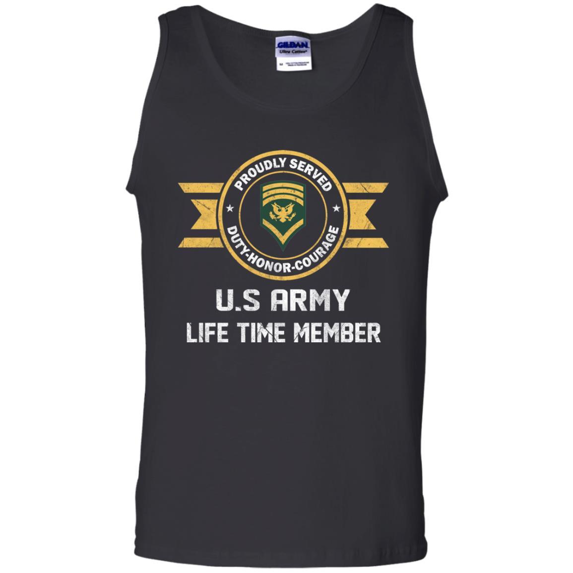 Life Time Member - US Army E-8 SPC E8 Specialist Ranks Men T Shirt On Front-TShirt-Army-Veterans Nation