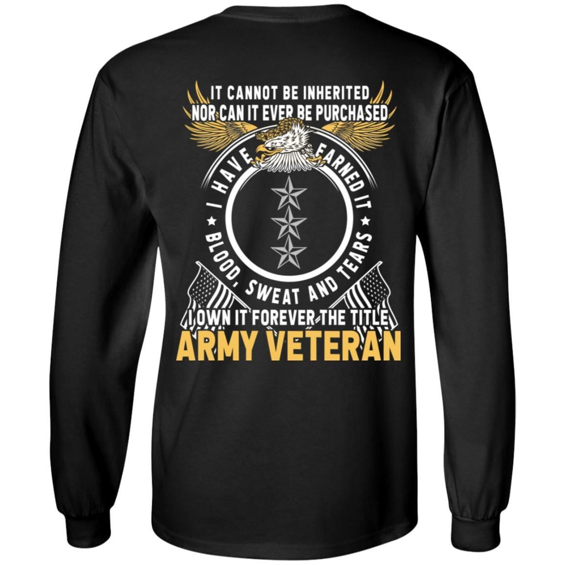 US Army O-9 Lieutenant General O9 LTG General Officer Ranks T-Shirt For Men On Back-TShirt-Army-Veterans Nation