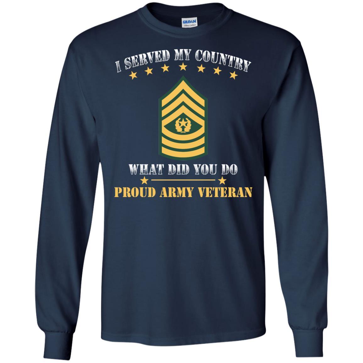 US Army E-9 Command Sergeant Major E9 CSM Noncommissioned Officer Ranks Men Front T Shirt - Proud US Army Veteran-TShirt-Army-Veterans Nation
