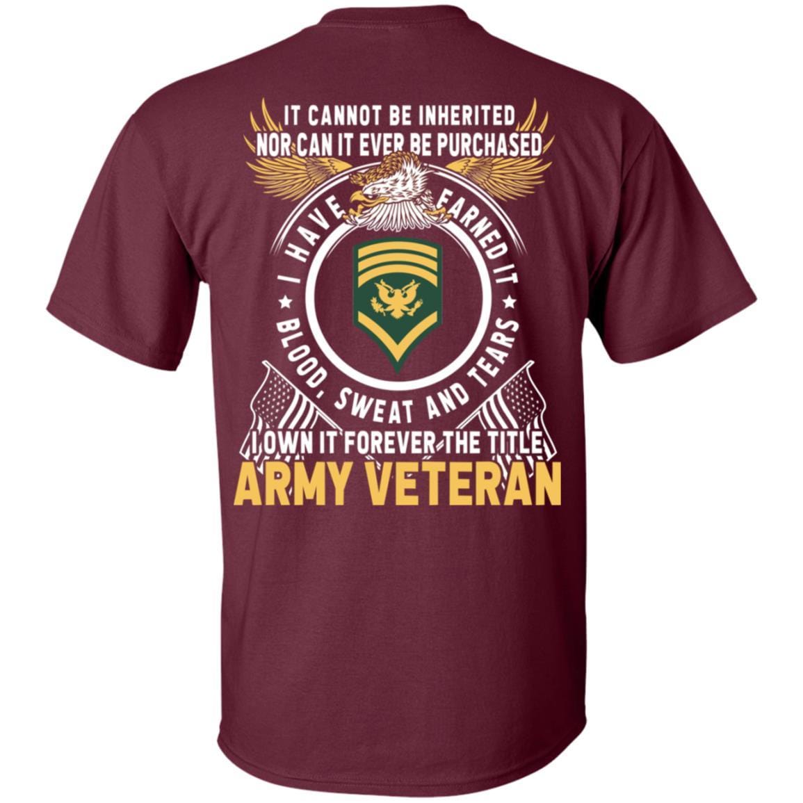 US Army E-8 SPC E8 Specialist Ranks T-Shirt For Men On Back-TShirt-Army-Veterans Nation