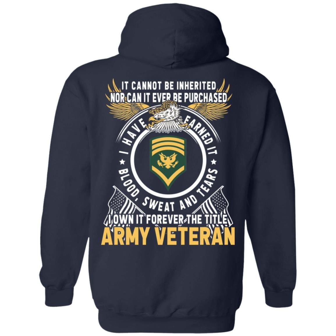 US Army E-8 SPC E8 Specialist Ranks T-Shirt For Men On Back-TShirt-Army-Veterans Nation