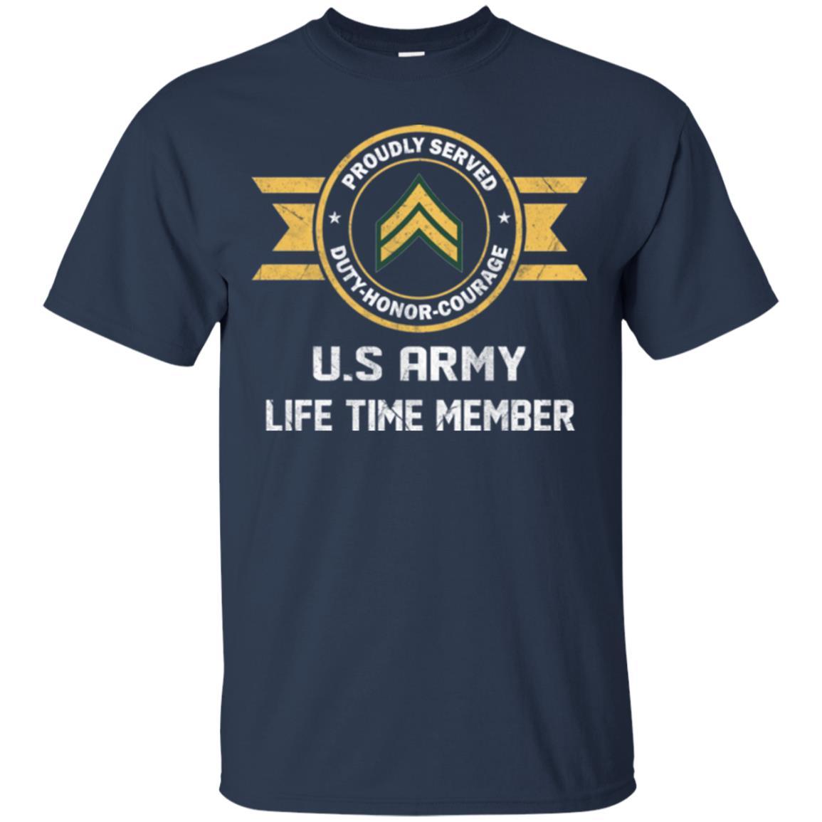 Life Time Member - US Army E-4 Corporal E4 CPL Noncommissioned Officer Ranks Men T Shirt On Front-TShirt-Army-Veterans Nation