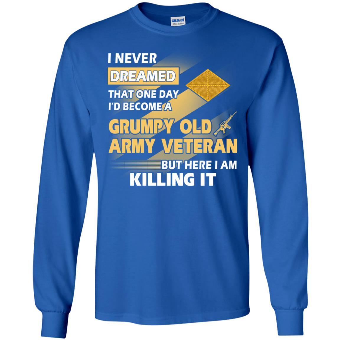 US Army T-Shirt "Finance Corps Grumpy Old Veteran" On Front-TShirt-Army-Veterans Nation