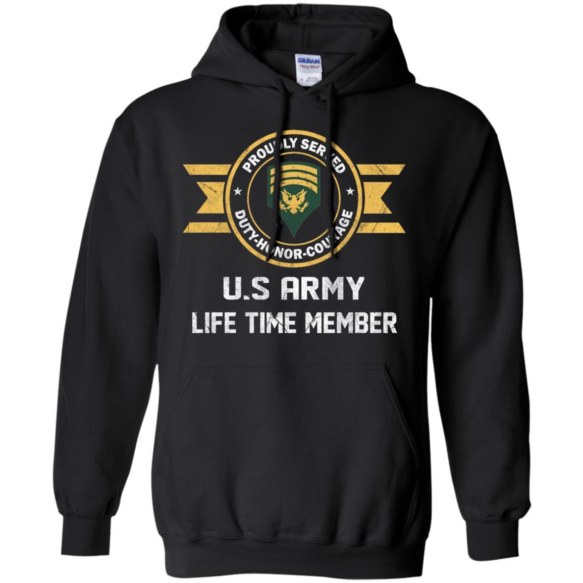 Life Time Member - US Army E-7 SPC E7 Specialist Ranks Men T Shirt On Front-TShirt-Army-Veterans Nation