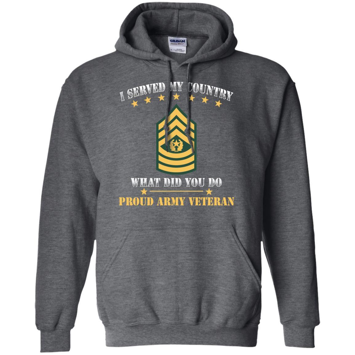 US Army E-9 Command Sergeant Major E9 CSM Noncommissioned Officer Ranks Men Front T Shirt - Proud US Army Veteran-TShirt-Army-Veterans Nation