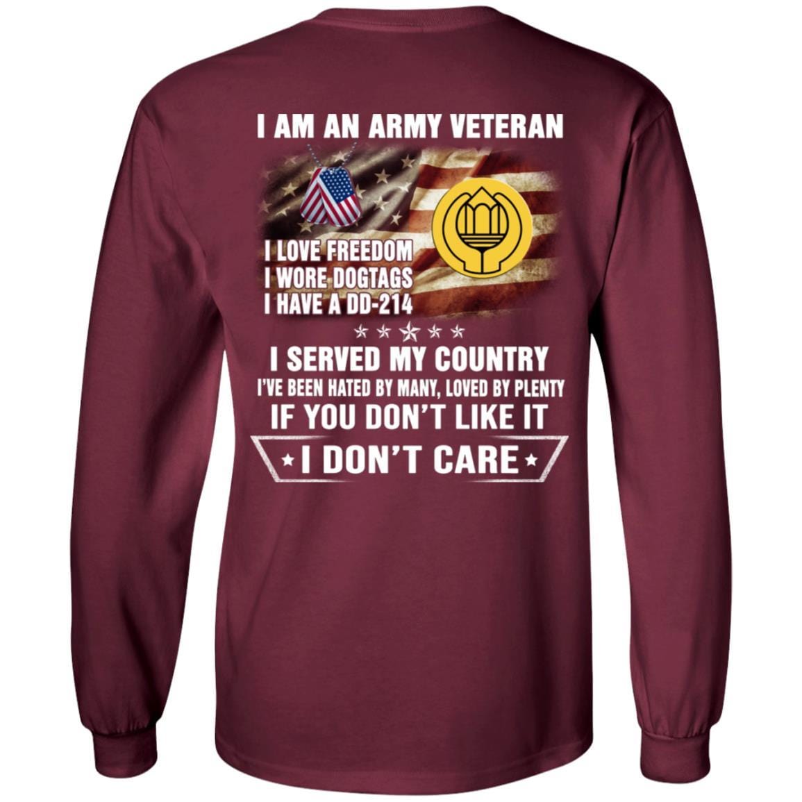 T-Shirt "I Am An Army Chaplain Assistant Veteran" On Back-TShirt-Army-Veterans Nation