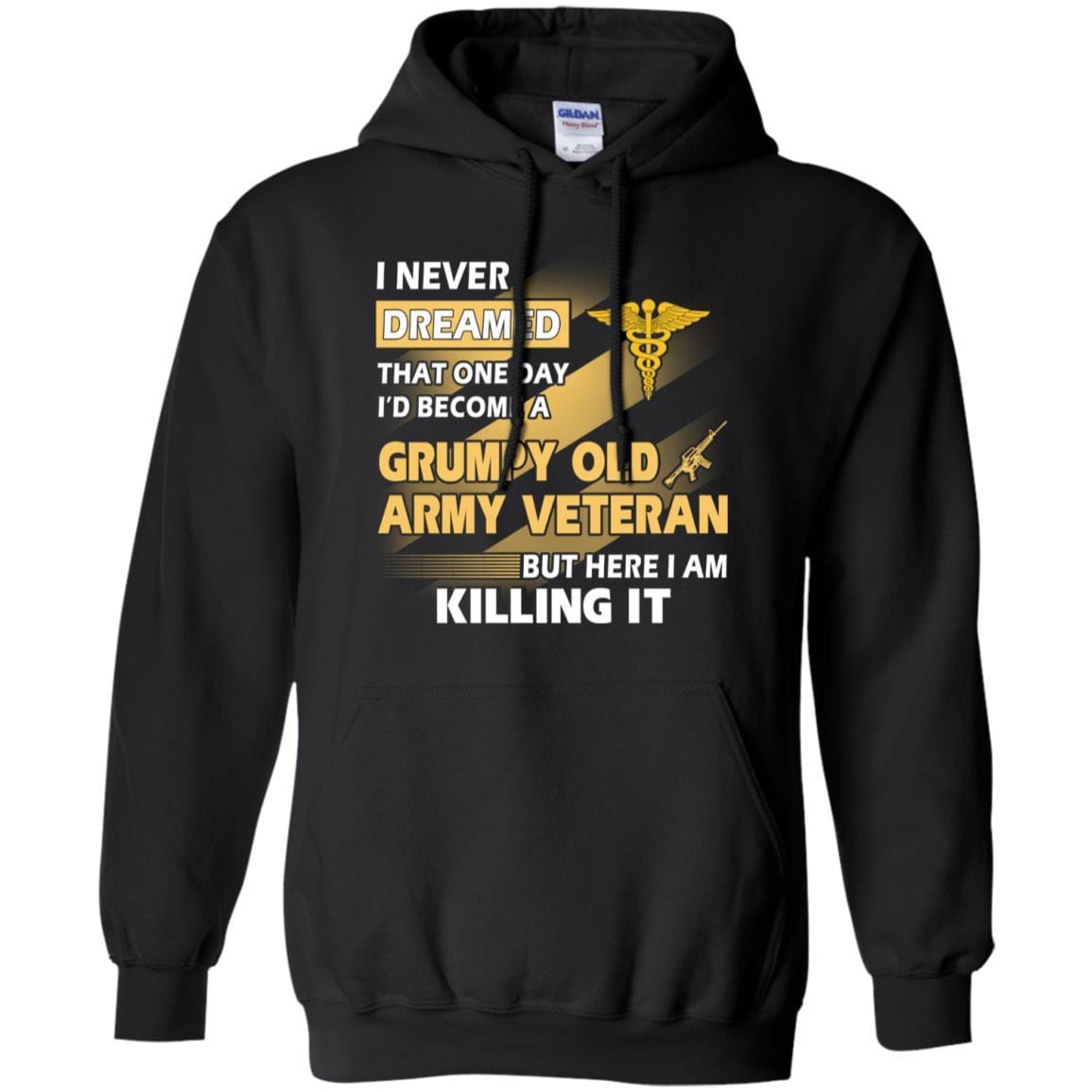 US Army T-Shirt "Medical Corps Grumpy Old Veteran" On Front-TShirt-Army-Veterans Nation