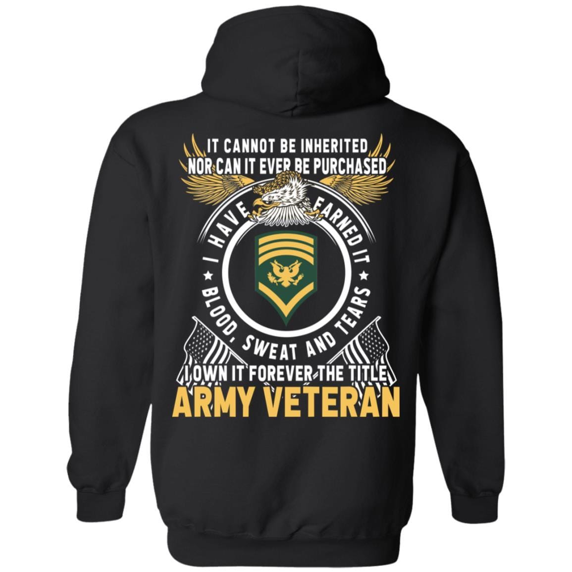 US Army E-8 SPC E8 Specialist Ranks T-Shirt For Men On Back-TShirt-Army-Veterans Nation