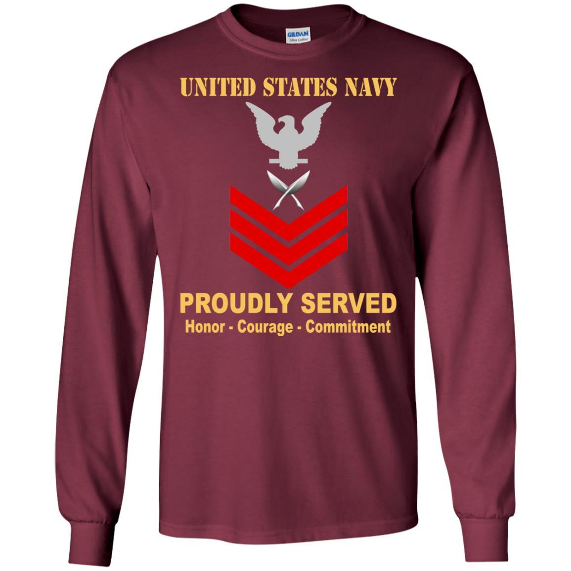 U.S Navy Yeoman Navy YN E-6 Rating Badges Proudly Served T-Shirt For Men On Front-TShirt-Navy-Veterans Nation