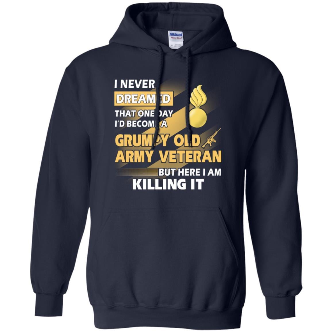US Army T-Shirt "Ordnance Corps Grumpy Old Veteran" On Front-TShirt-Army-Veterans Nation