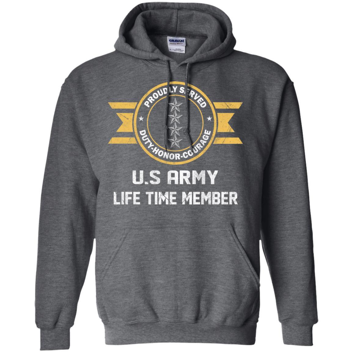 Life Time Member - US Army O-10 General O10 GEN General Officer Ranks Men T Shirt On Front-TShirt-Army-Veterans Nation