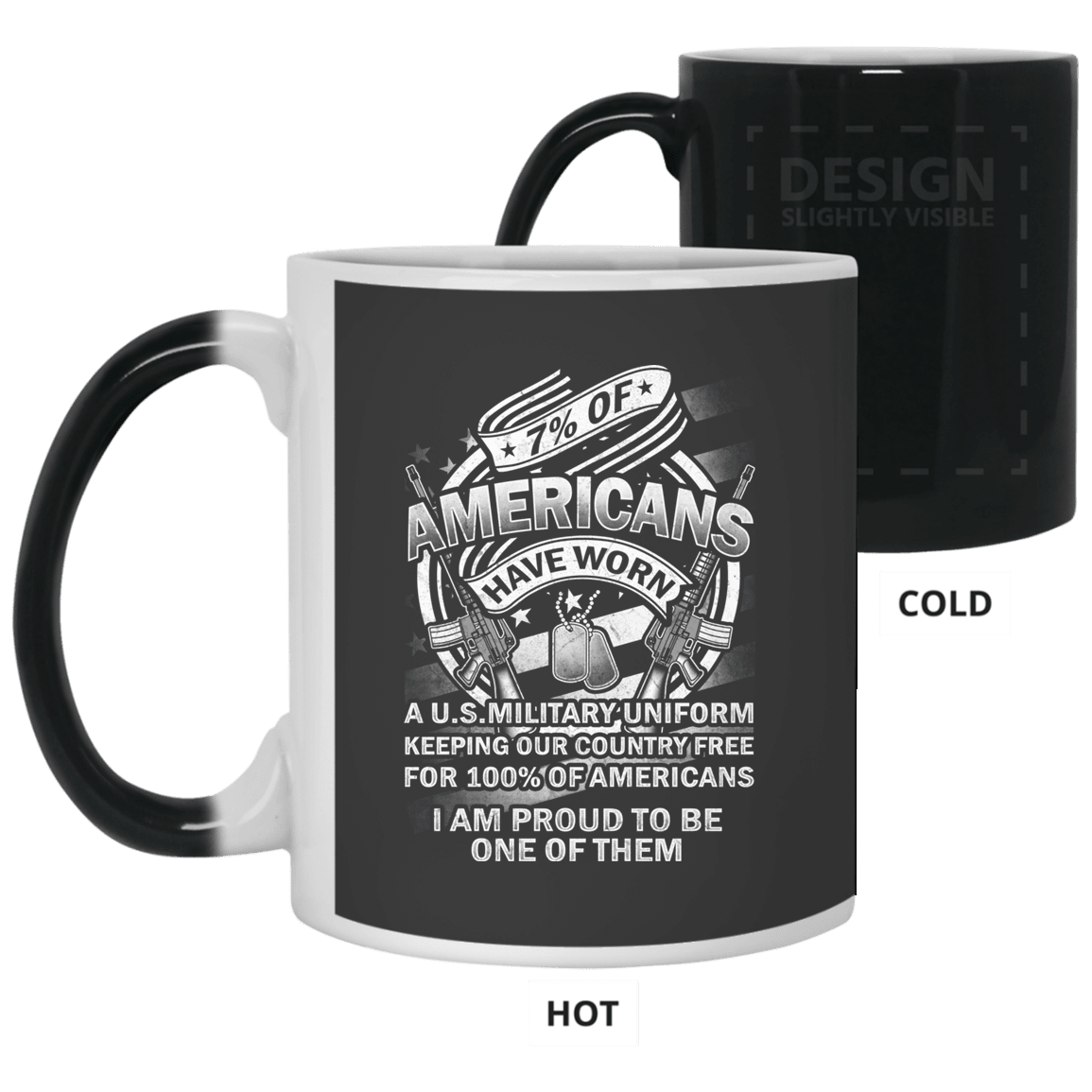 7% of Americans Have Worn Proud To Be one of Them Coffee Mug Black - Change Colour-Mug-General-Veterans Nation