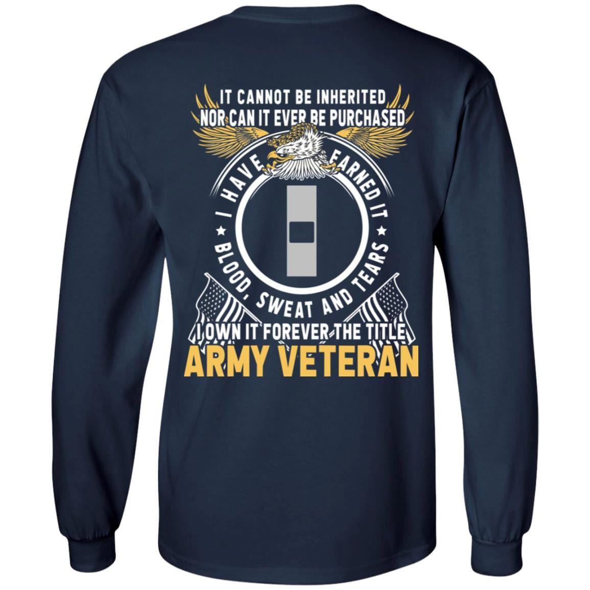 US Army W-1 Warrant Officer 1 W1 WO1 Warrant Officer Ranks T-Shirt For Men On Back-TShirt-Army-Veterans Nation