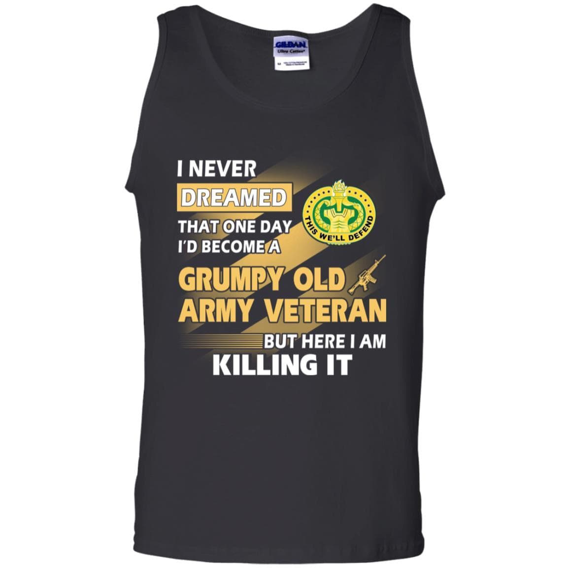 US Army T-Shirt "Drill Sergeant Grumpy Old Veteran" On Front-TShirt-Army-Veterans Nation