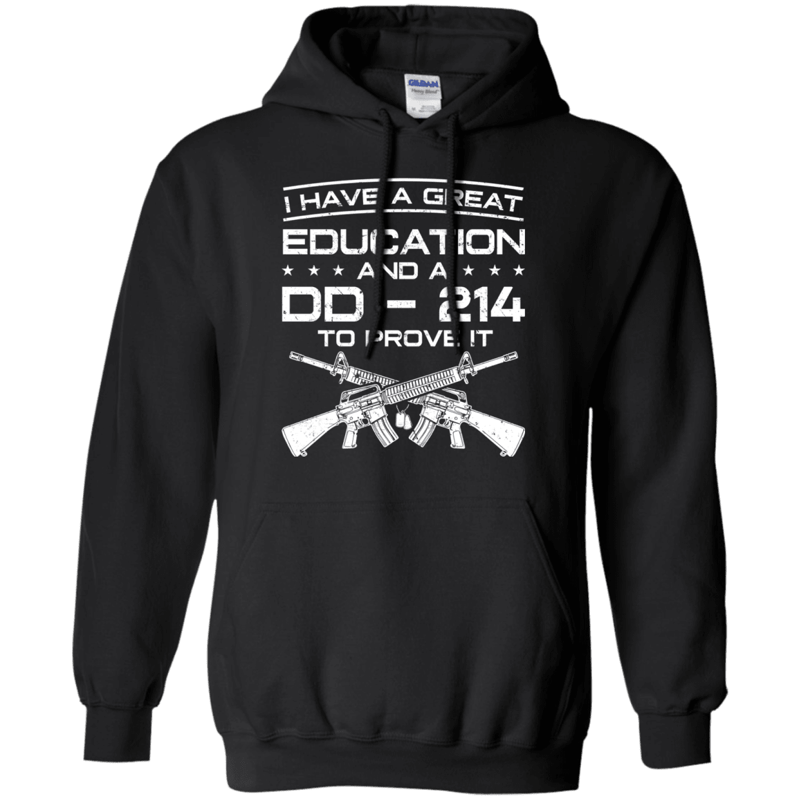 Military T-Shirt "I Have A Great Education And A DD 214 To Prove It - Men" Front-TShirt-General-Veterans Nation