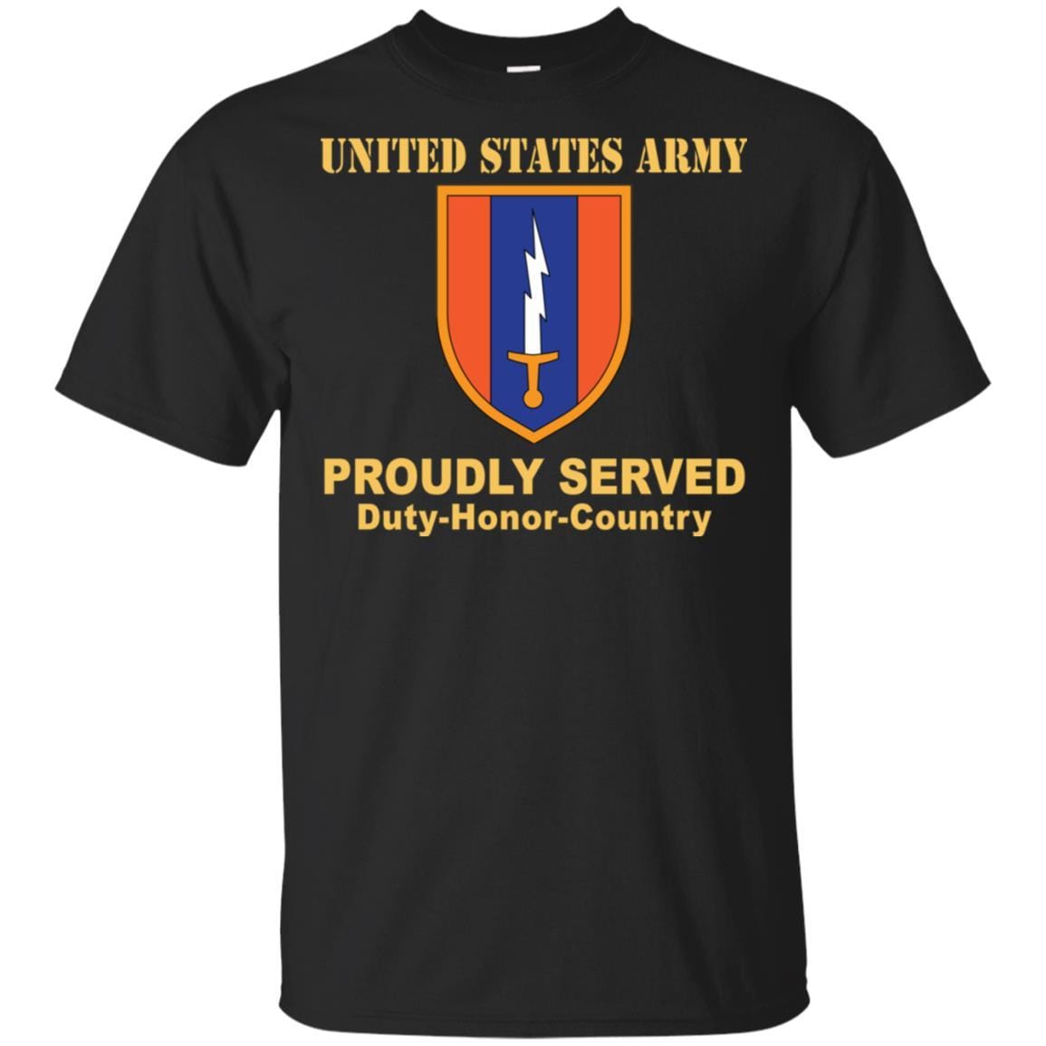 US ARMY 1ST SIGNAL- Proudly Served T-Shirt On Front For Men-TShirt-Army-Veterans Nation