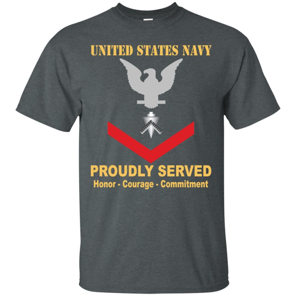 U.S Navy Builder Navy BU E-4 Rating Badges Proudly Served T-Shirt For Men On Front-TShirt-Navy-Veterans Nation