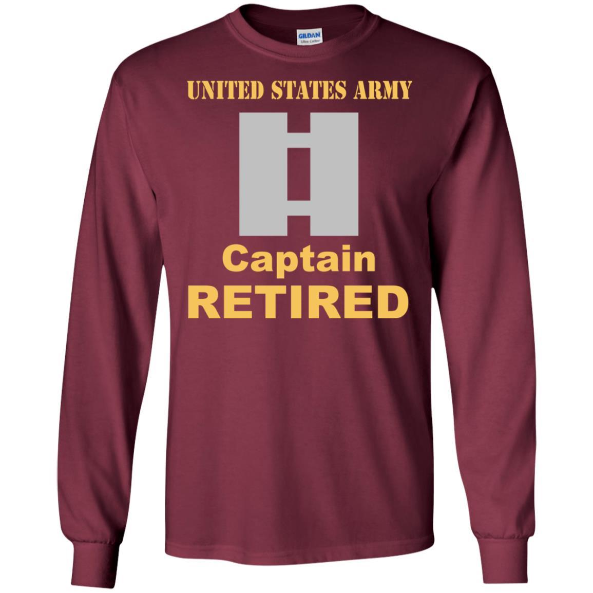 US Army O-3 Captain O3 CPT Commissioned Officer Retired Men T Shirt On Front-TShirt-Army-Veterans Nation