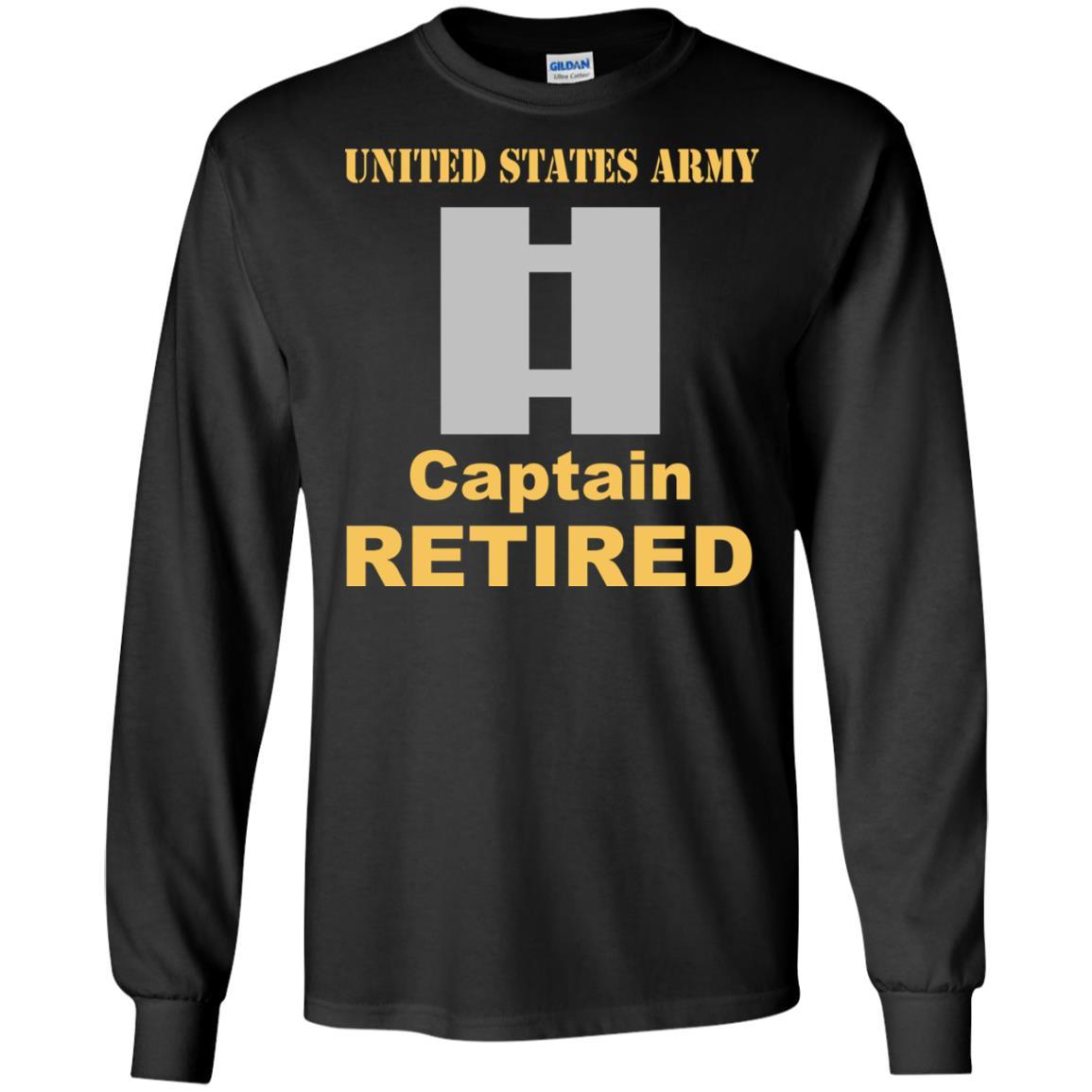 US Army O-3 Captain O3 CPT Commissioned Officer Retired Men T Shirt On Front-TShirt-Army-Veterans Nation