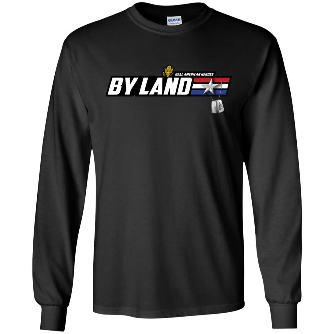 US Army T-Shirt "Real American Heroes By Land" O-7 Brigadier General(BG) On Front-TShirt-Army-Veterans Nation