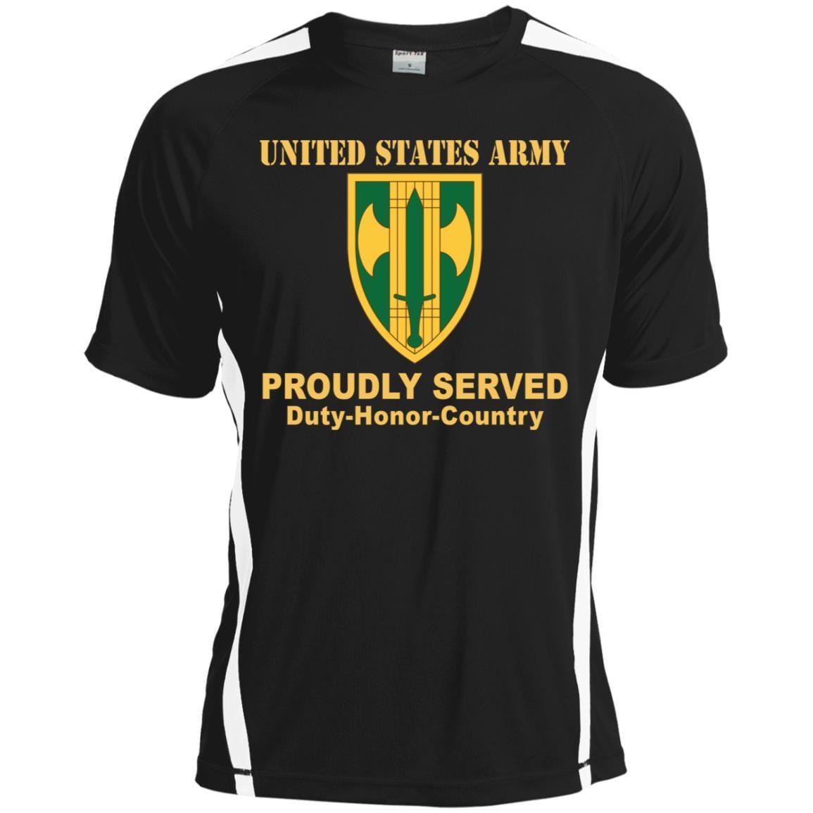 US ARMY 18TH MILITARY POLICE BRIGADE- Proudly Served T-Shirt On Front For Men-TShirt-Army-Veterans Nation
