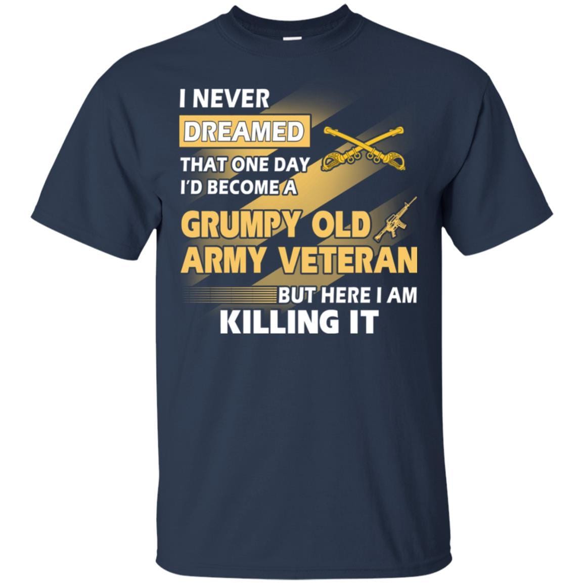 US Army T-Shirt "Cavalry Grumpy Old Veteran" On Front-TShirt-Army-Veterans Nation