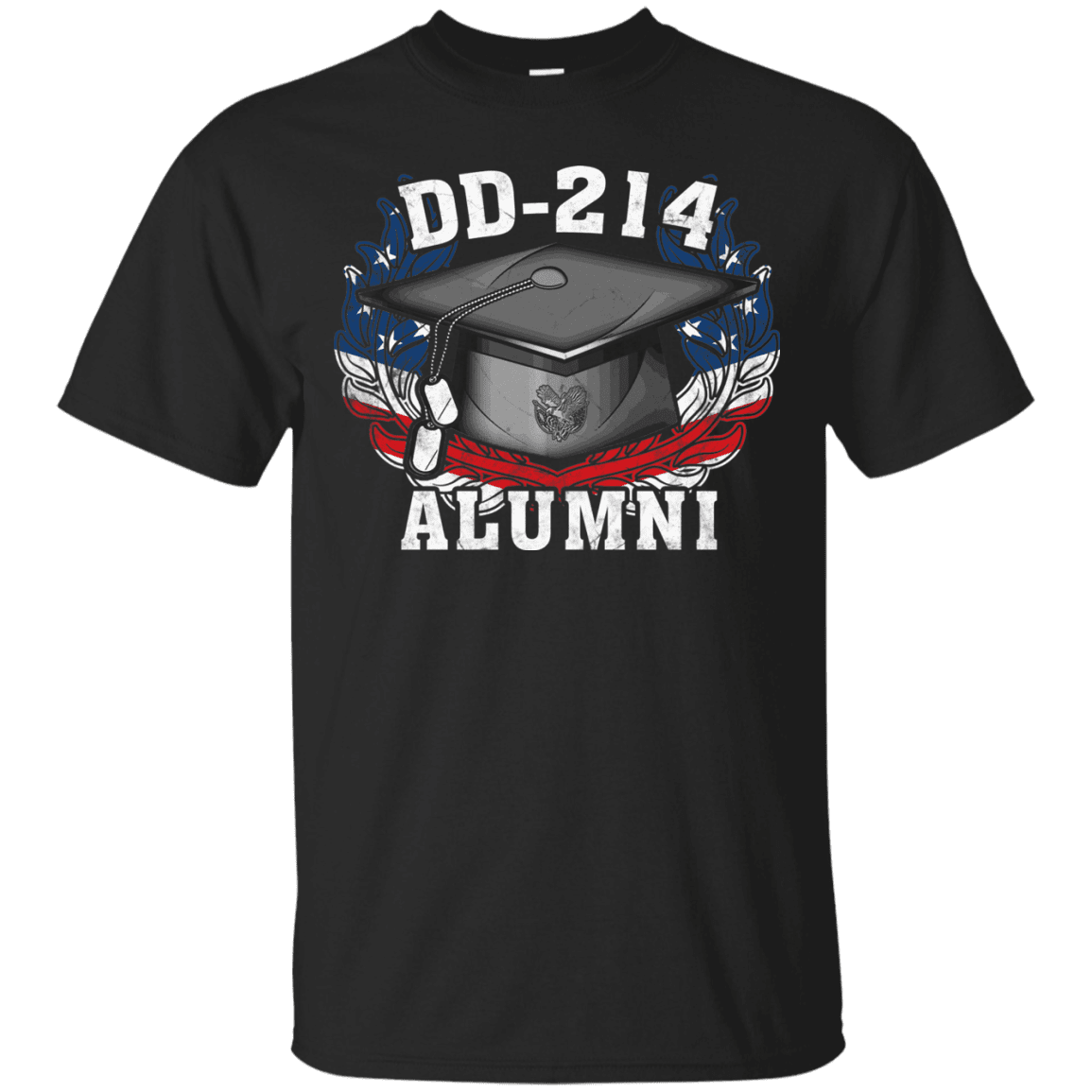 Military T-Shirt "DD 214 Alumni Veteran" Front-TShirt-General-Veterans Nation