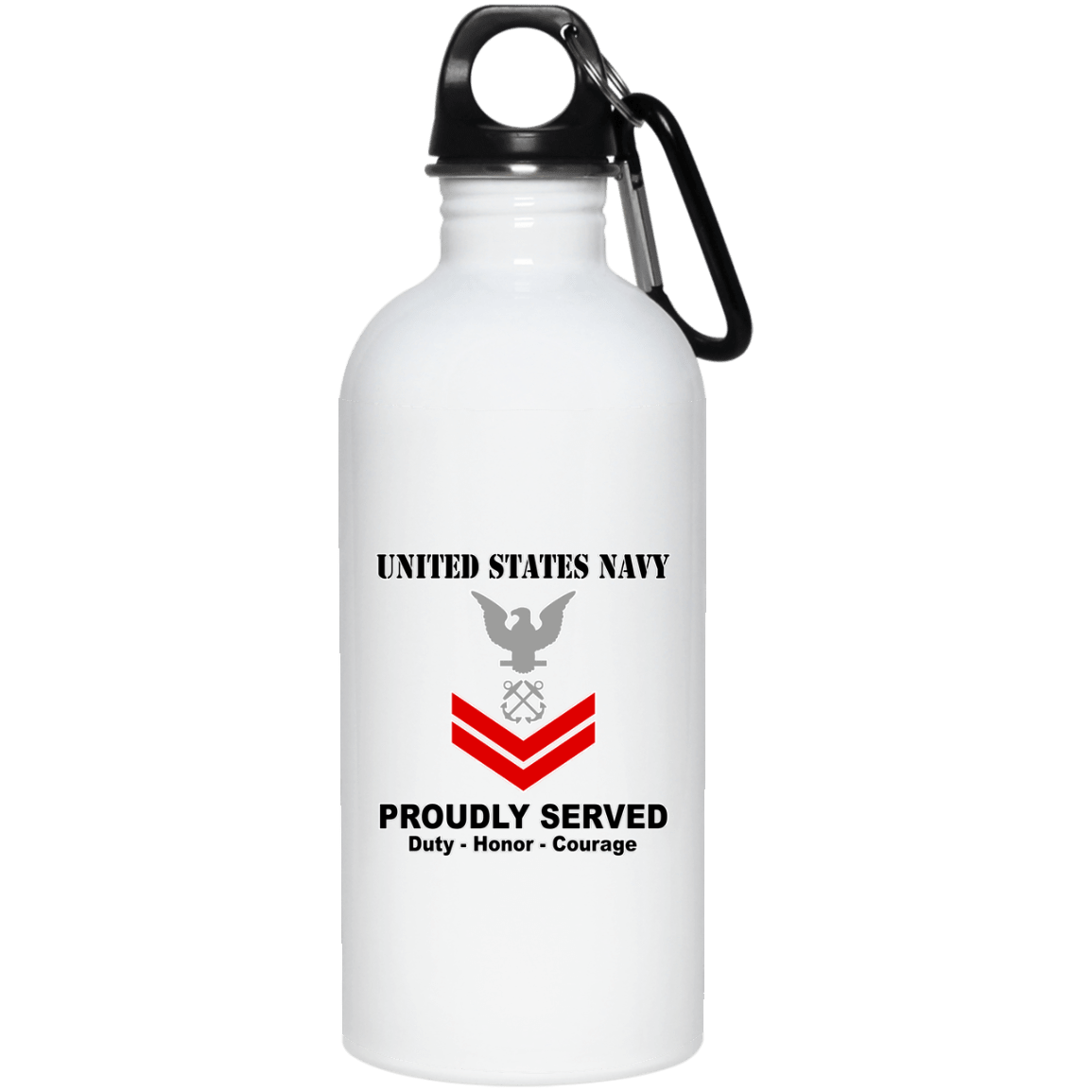 US Navy E-5 Petty Officer Second Class E5 PO2 Noncommissioned Officer Ranks T shirt White Coffee Mug - Stainless Travel Mug-Mug-Navy-Collar-Veterans Nation