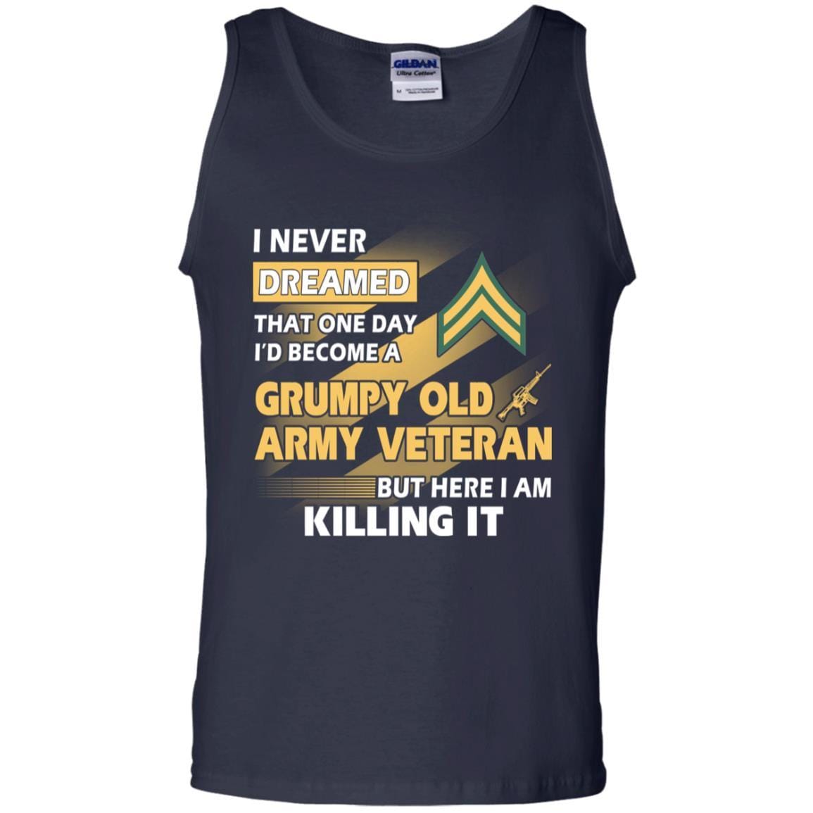 US Army T-Shirt "Grumpy Old Veteran" E-4 Corporal(CPL) On Front-TShirt-Army-Veterans Nation