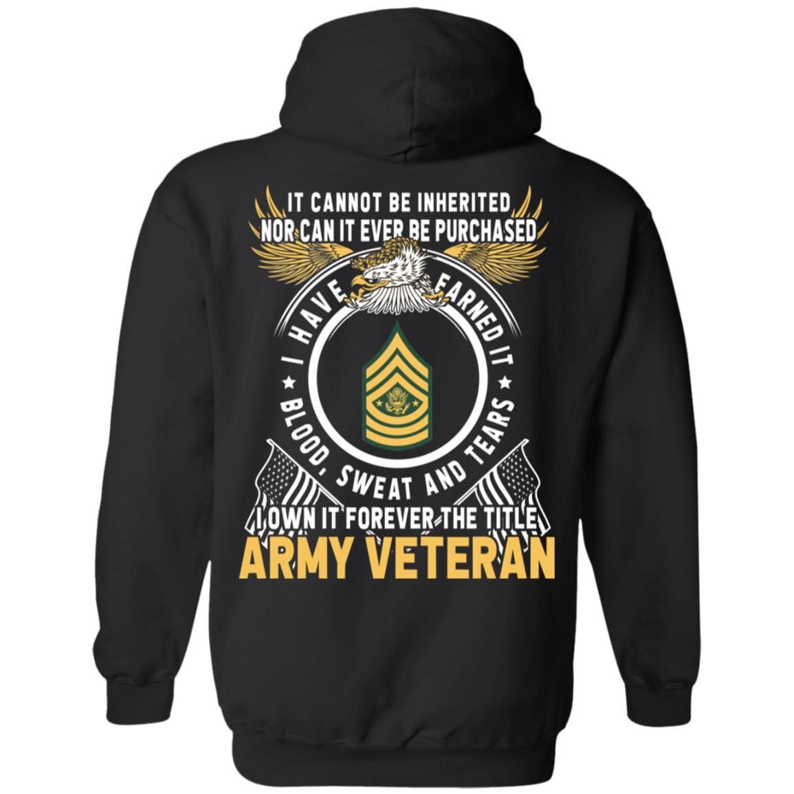 US Army E-9 Sergeant Major of the Army E9 SMA Noncommissioned Officer T-Shirt For Men On Back-TShirt-Army-Veterans Nation