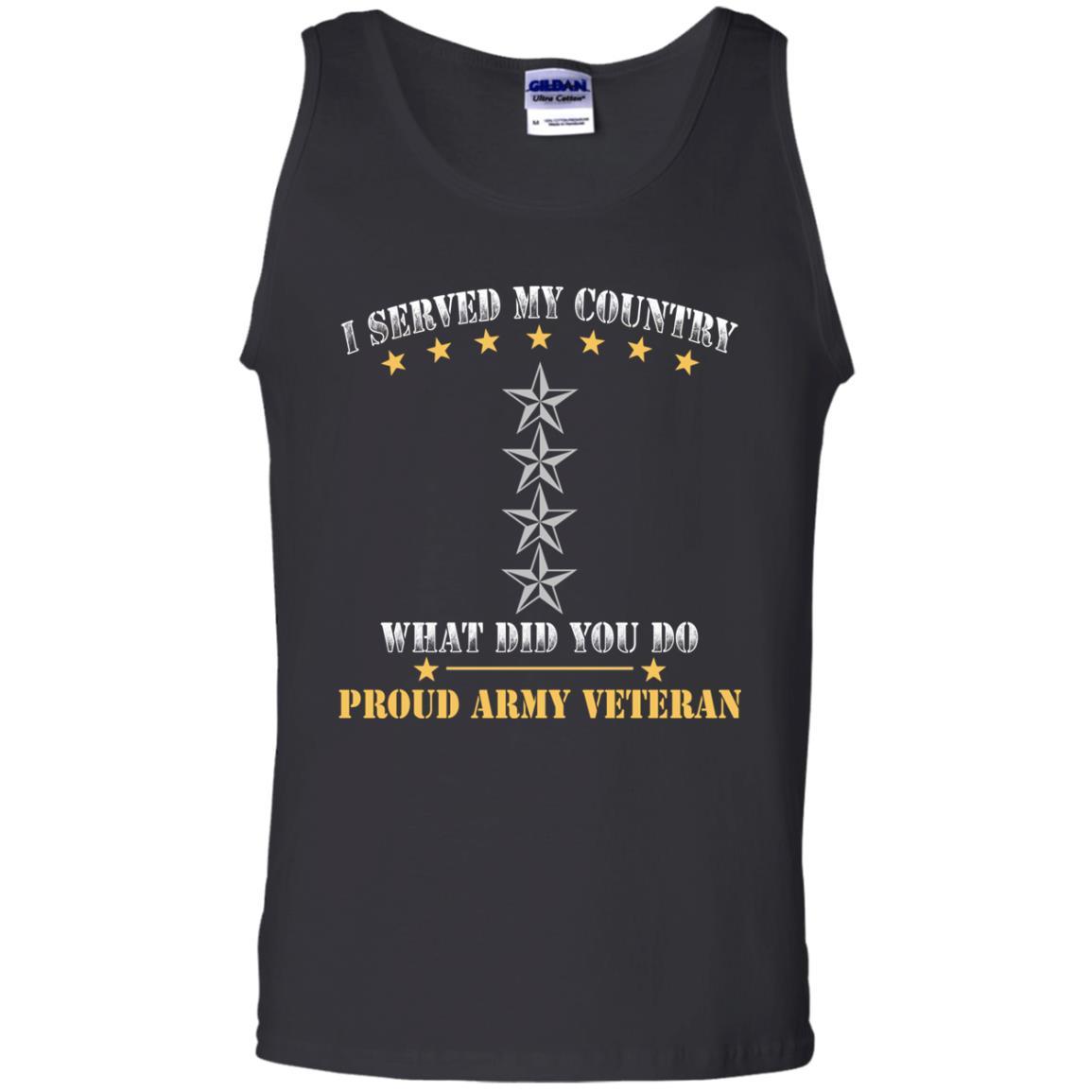 US Army O-10 General O10 GEN General Officer Ranks Men Front T Shirt - Proud US Army Veteran-TShirt-Army-Veterans Nation