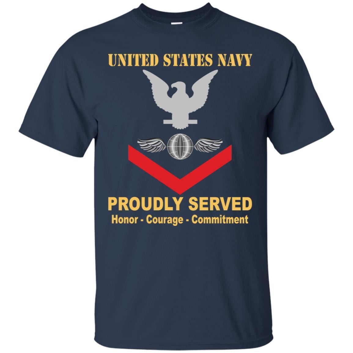 Navy Aviation Electricians Mate Navy AE E-4 Rating Badges Proudly Served T-Shirt For Men On Front-TShirt-Navy-Veterans Nation