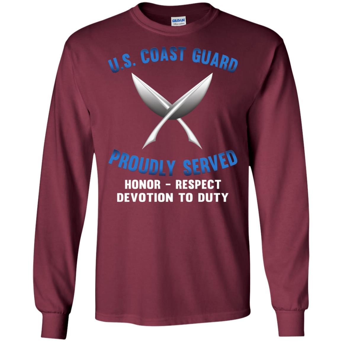 US Coast Guard Yeoman YN Logo Proudly Served T-Shirt For Men On Front-TShirt-USCG-Veterans Nation