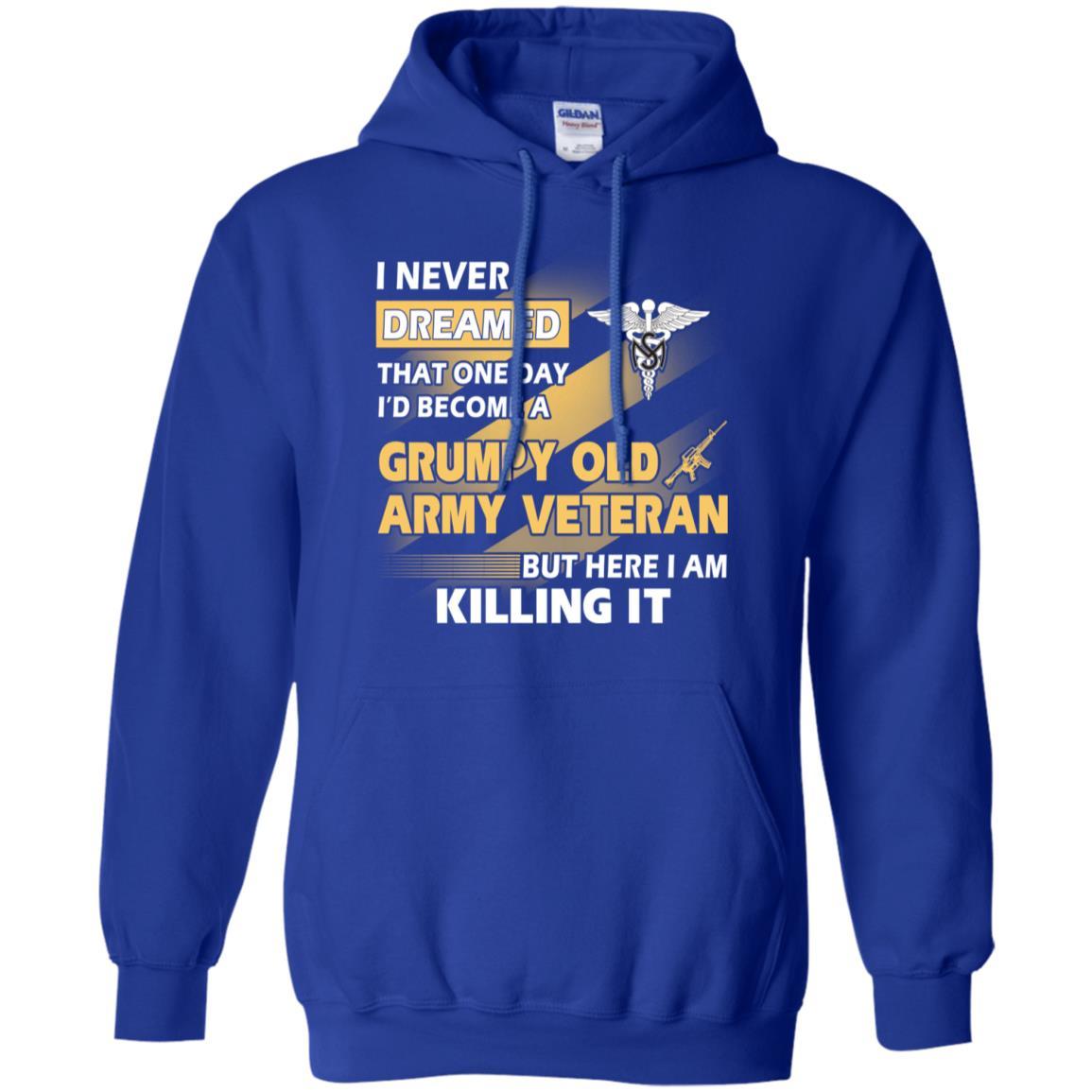 US Army T-Shirt "Medical Service Corps Grumpy Old Veteran" On Front-TShirt-Army-Veterans Nation