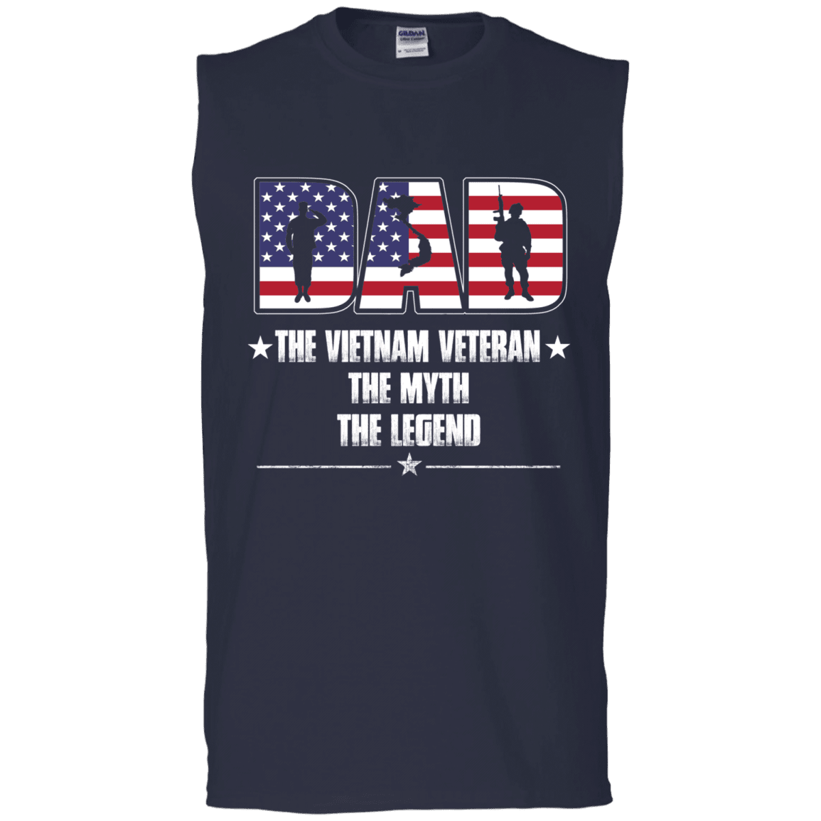 Military T-Shirt "Vietnam Veteran Legend Dad" Front-TShirt-General-Veterans Nation