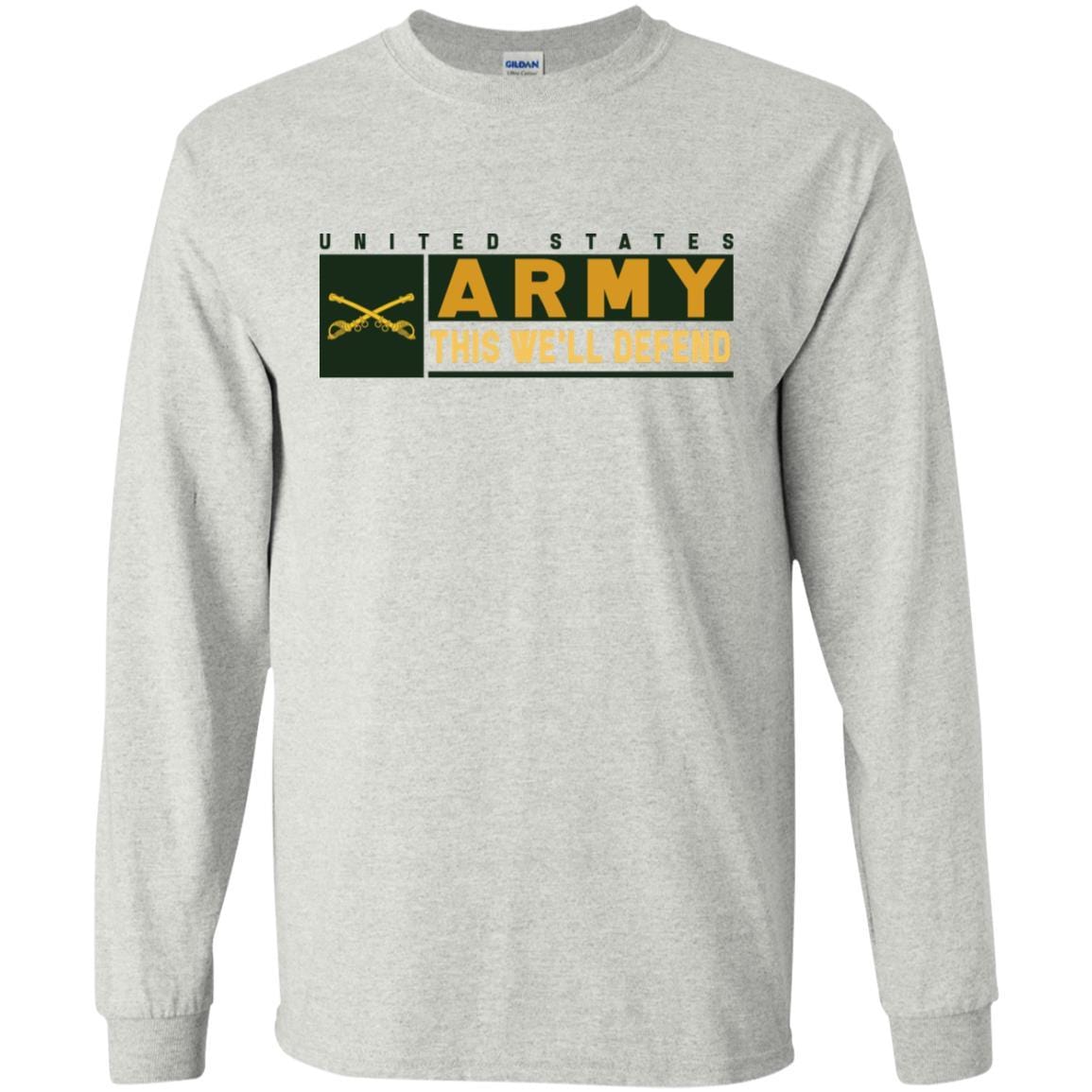 Military T-Shirt "United States Cavalry- This We'll Defend On" Front For Men-TShirt-General-Veterans Nation