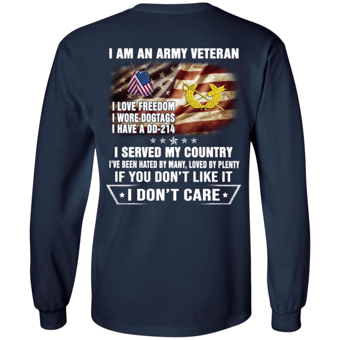 T-Shirt "I Am An Army Judge Advocate General's Corps Veteran" On Back-TShirt-Army-Veterans Nation
