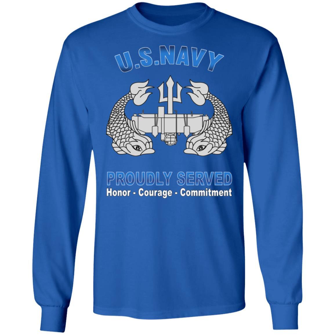 US Navy Deep Submergence Enlisted Badge Proudly Served T-Shirt On Front-Apparel-Veterans Nation