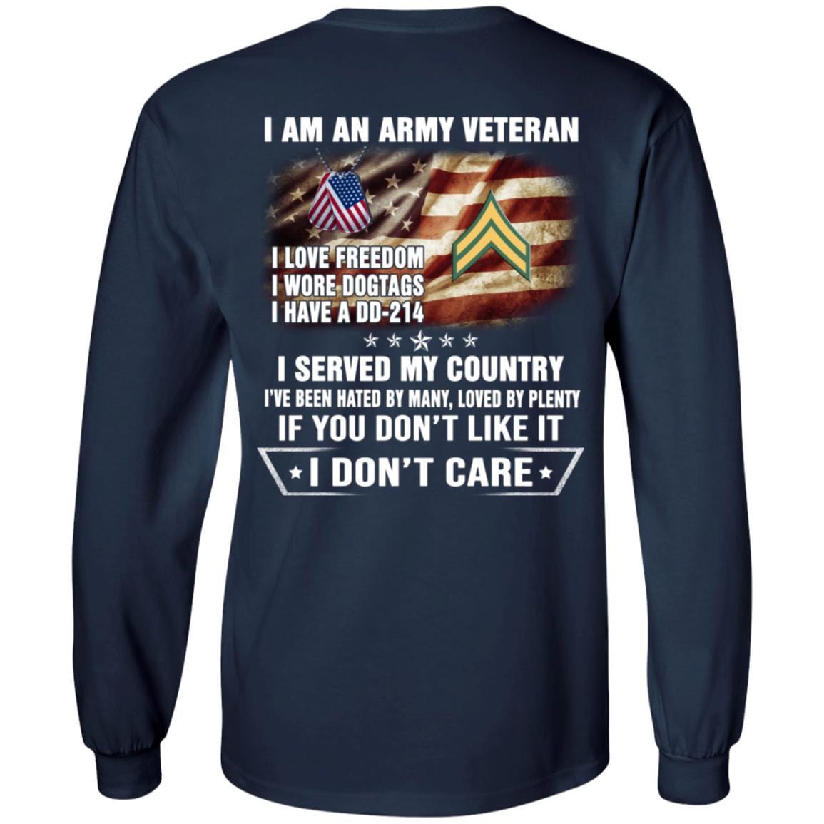 T-Shirt "I Am An Army Veteran" E-4 Corporal(CPL)Rank On Back-TShirt-Army-Veterans Nation