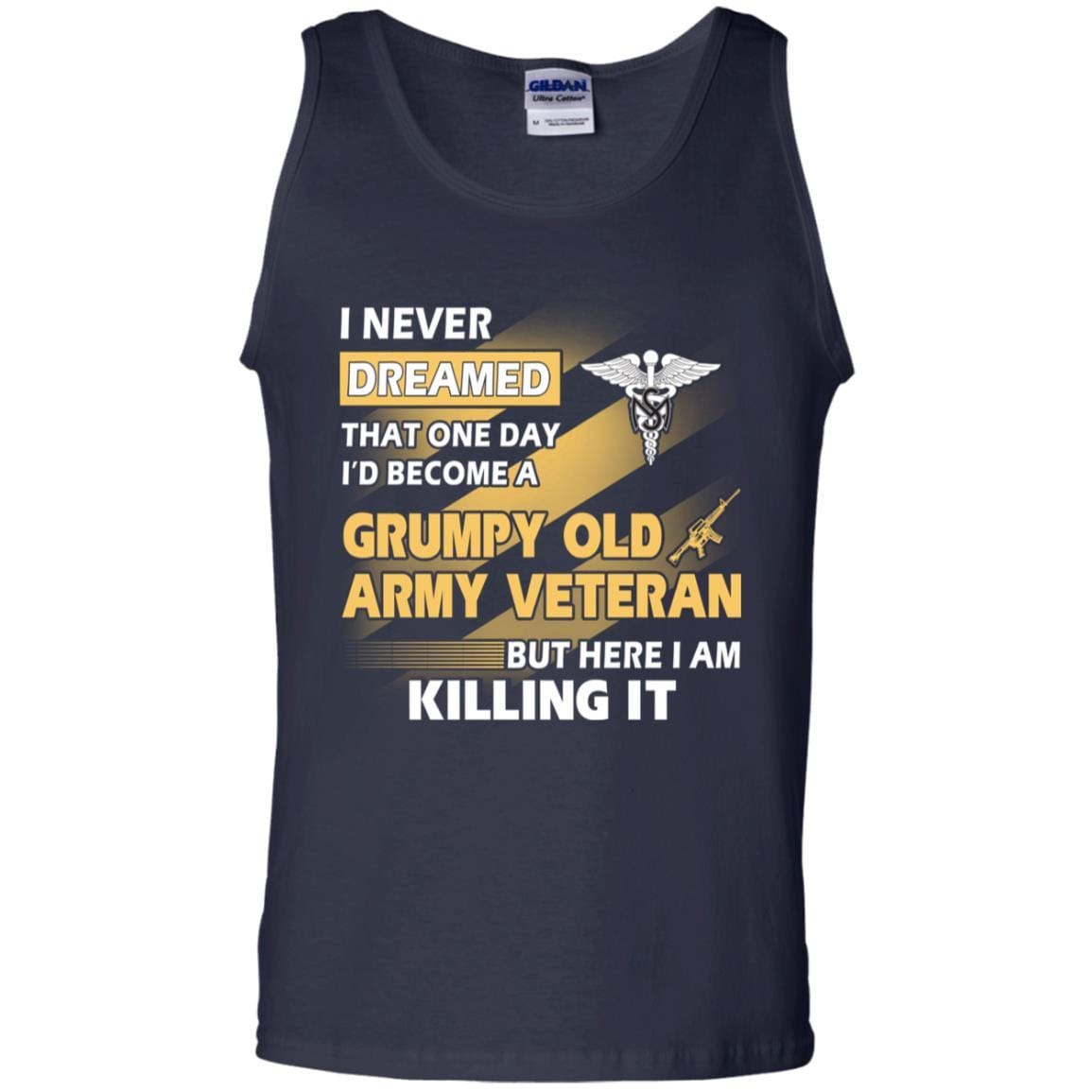US Army T-Shirt "Medical Service Corps Grumpy Old Veteran" On Front-TShirt-Army-Veterans Nation