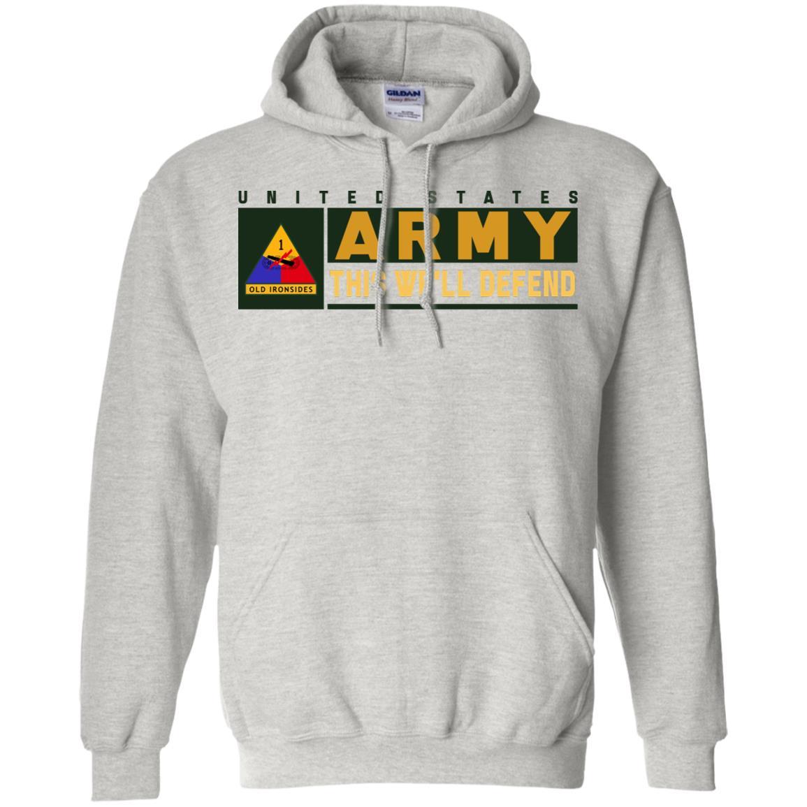 US Army 1st Armored Division- This We'll Defend T-Shirt On Front For Men-TShirt-Army-Veterans Nation
