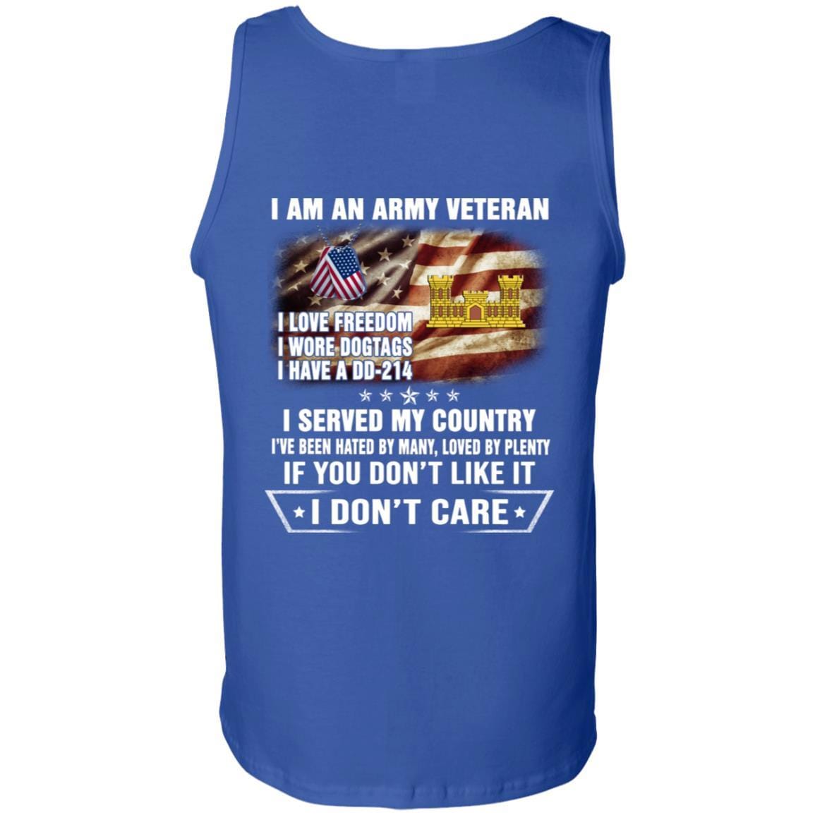 T-Shirt "I Am An Army Corps of Engineers Veteran" On Back-TShirt-Army-Veterans Nation
