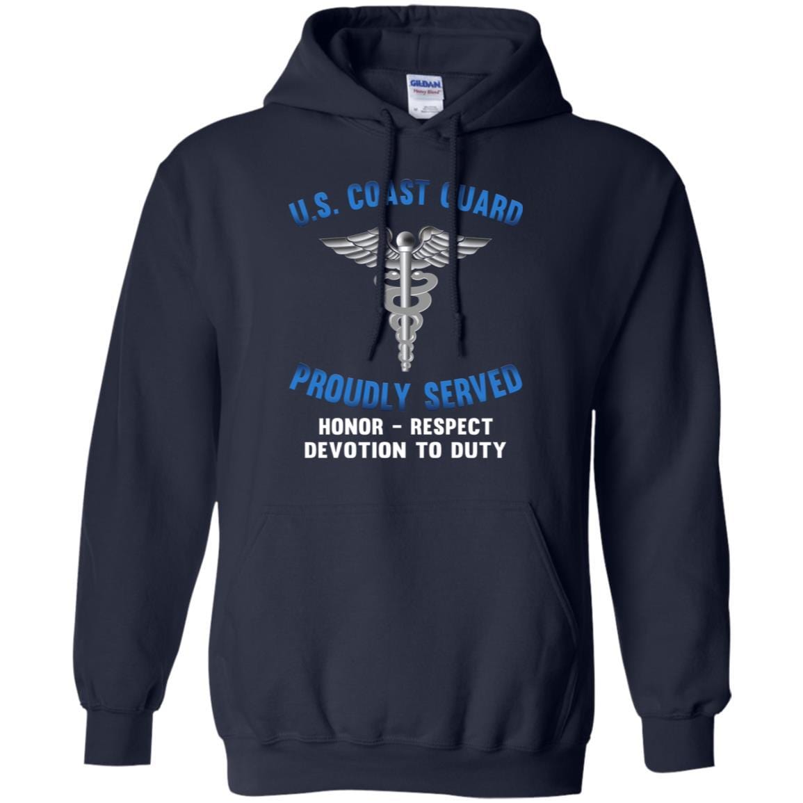 US Coast Guard Health Services Technician HS Logo Proudly Served T-Shirt For Men On Front-TShirt-USCG-Veterans Nation